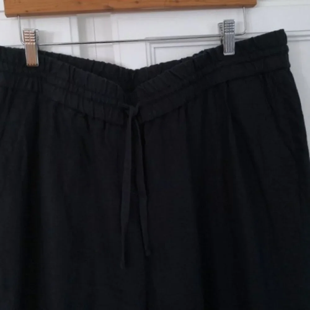 New‎ Talbots 100% Linen Drawstring Pants Navy Blue Size X